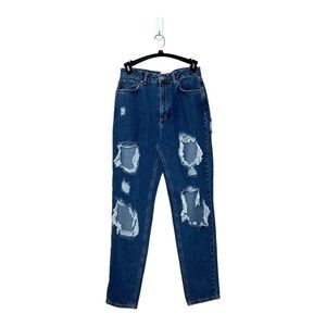 BDG blue distressed straight legs mom jeans size 29